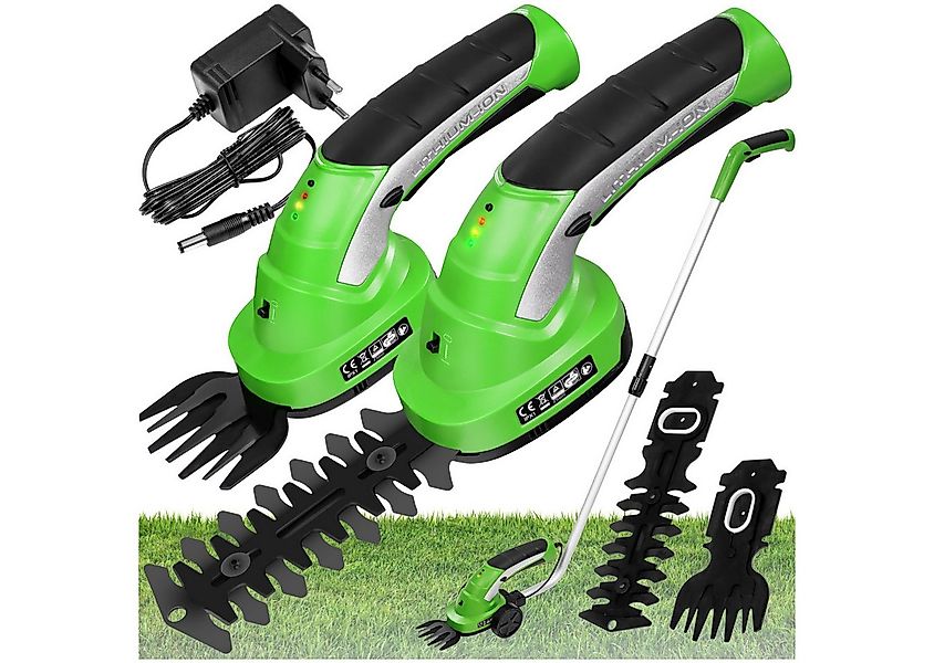 tectake Heckenschere Akku Heckenschere, 7,2 V mit 2 Aufsätzen günstig online kaufen