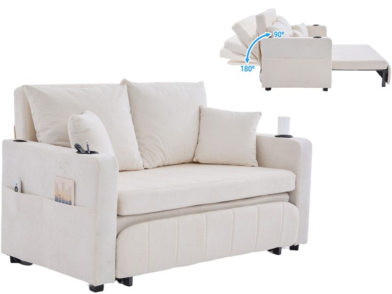 SeedWave Schlafsofa Chenille 2 Sitzer Klappsofa günstig online kaufen