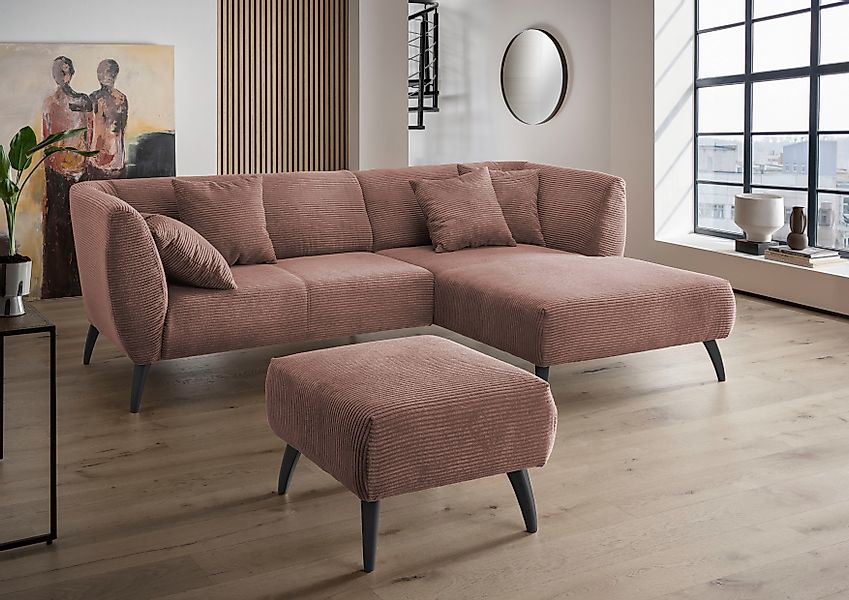 INOSIGN Ecksofa Colori L-Form, Holzfußfarbe wählbar, günstig online kaufen