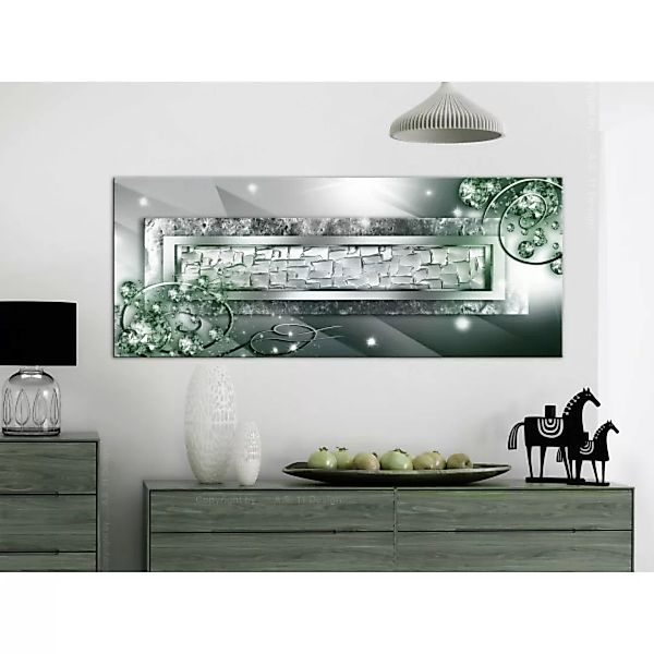 Bild auf Leinwand Glass and Crystals (1-part) Wide Green XXL günstig online kaufen