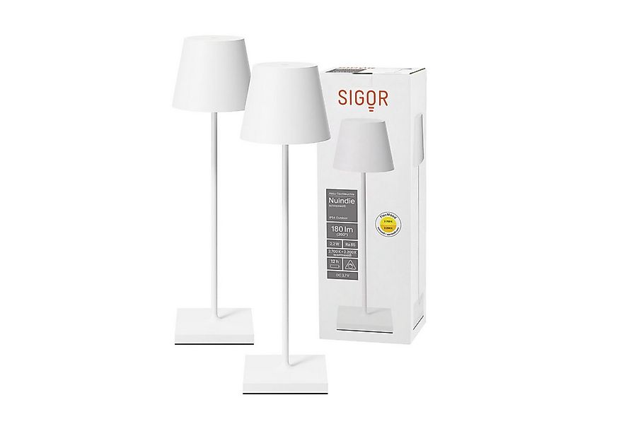 SIGOR LED Tischleuchte 2x Nuindie USB-C 380mm schneeweiß, Dimmbar, LED fest günstig online kaufen