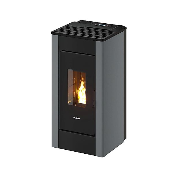 Freepoint Pelletofen FreePoint Pelletofen Shar Stahl Titangrau 7 kW günstig online kaufen