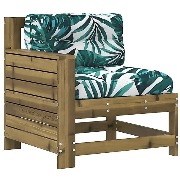 vidaXL Gartensofa mit Armlehne Kissen Kiefernholz Imprägniert 844924 günstig online kaufen