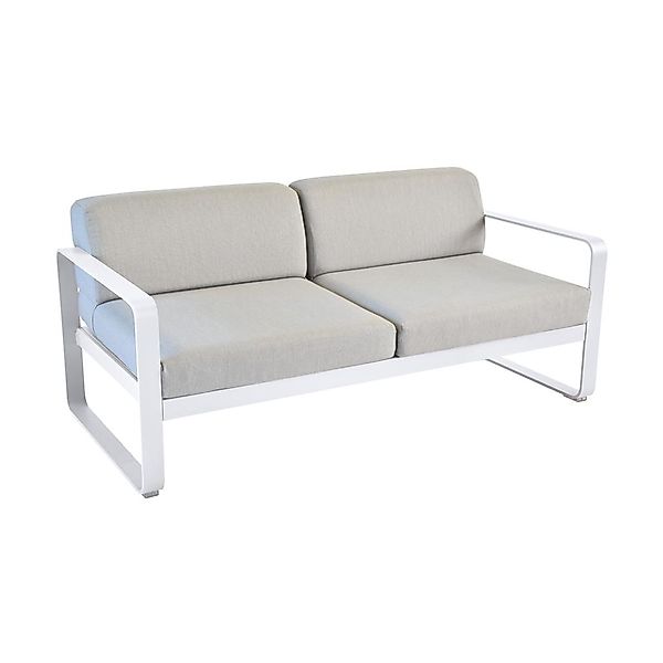 Bellevie Lounge-Sofa 2-Sitzer 01 Baumwollweiß 79 Flanellgrau günstig online kaufen