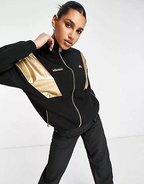 ellesse – Trainingsjacke in Schwarz und Gold, exklusiv bei ASOS günstig online kaufen