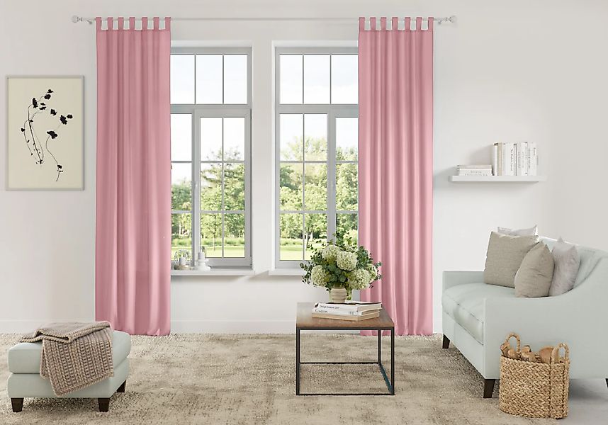 my home Vorhang "Parry" Schlaufen 2 Stk. tlg. 2-er Set, blickdicht, monochr günstig online kaufen