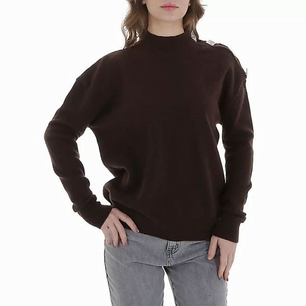 Ital-Design Strickpullover Damen Freizeit (88578866) Strass Stretch Strickp günstig online kaufen