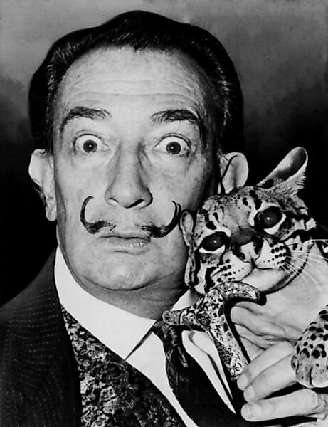 Poster / Leinwandbild - Dalí Mit Ozelot-freund günstig online kaufen