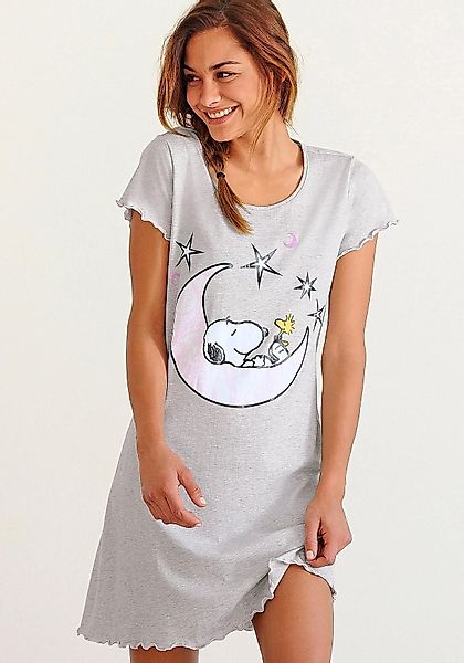 Peanuts Nachthemd, mit Snoopy-Print und Kräuselsäumen günstig online kaufen