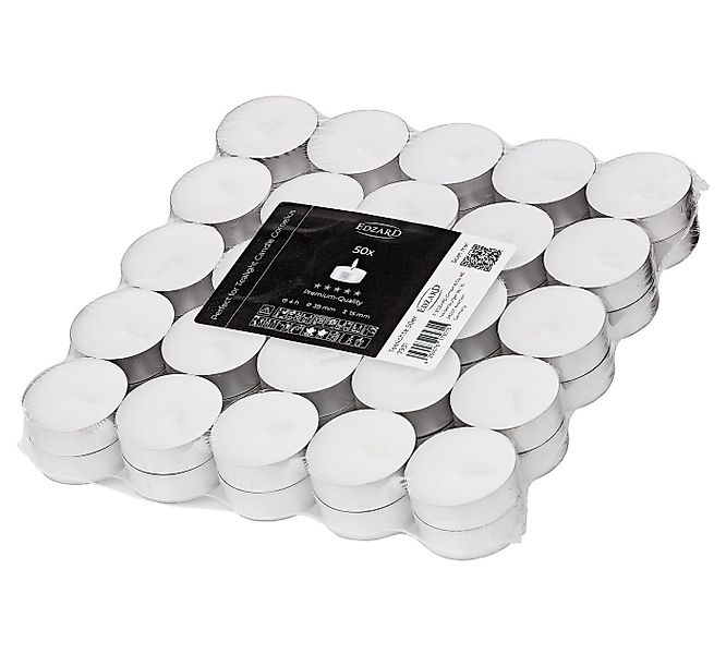 EDZARD Teelicht Teelichter 50 Stück (Set), Kerzen-Set aus Premium Wachs mit günstig online kaufen