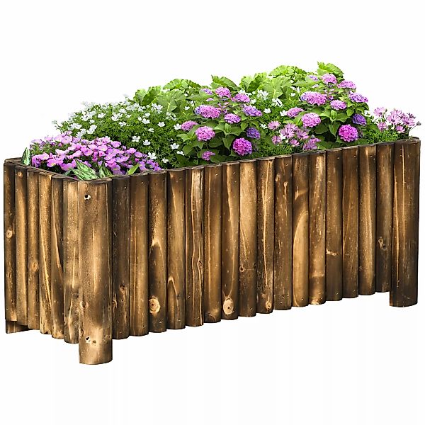 Outsunny Hochbeet 100x38,5x40cm Pflanzkasten für Kräuter Gemüse & Blumenbee günstig online kaufen