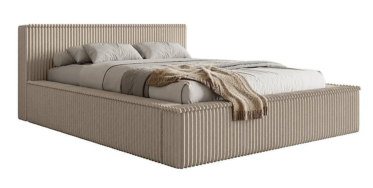 NADUVI Collection | Bettgestell Rafe Rippenstoff 140 x 200 cm günstig online kaufen
