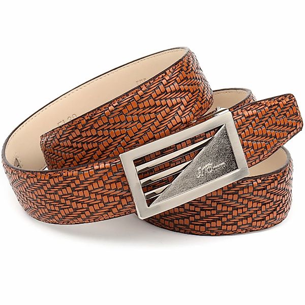 Anthoni Crown Ledergürtel Ledergürtel mit Flechtmuster günstig online kaufen