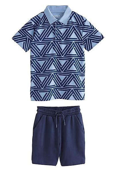 Next Shirt & Shorts Poloshirt und Shorts mit Geo-Print 100 % Baumwolle (2-t günstig online kaufen