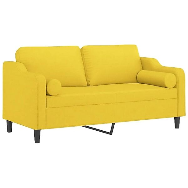 vidaXL 2-Sitzer-Sofa mit Zierkissen Hellgelb 140 cm Stoff 3200850 günstig online kaufen