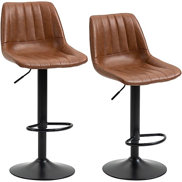 HOMCOM 2er Set Barhocker Höhenverstellbare Tresenhocker Kunstleder Bistroho günstig online kaufen