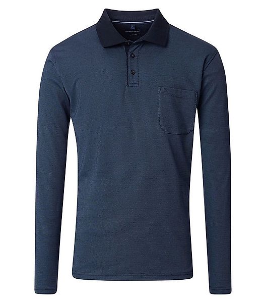 CASAMODA Langarmshirt Polo-Shirt unifarben günstig online kaufen