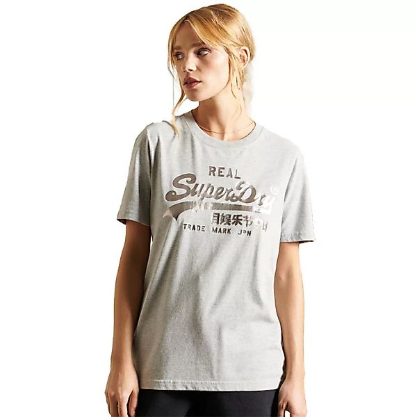 Superdry Vintage Logo Boho Sparkle Kurzarm T-shirt XS Grey Marl günstig online kaufen