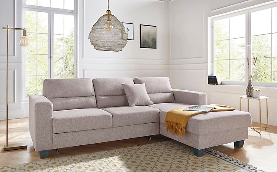 TRENDMANUFAKTUR Ecksofa »Chamber, zeitlos und modern, bequem mit hohem Sitz günstig online kaufen