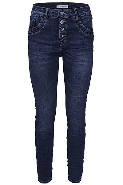 Jewelly Regular-fit-Jeans Jeans, Stretch Jeans Five-Pocket im Crash-Look günstig online kaufen
