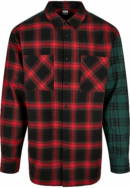 URBAN CLASSICS Langarm-Poloshirt "Urban Classics Herren Oversized Mix Check günstig online kaufen