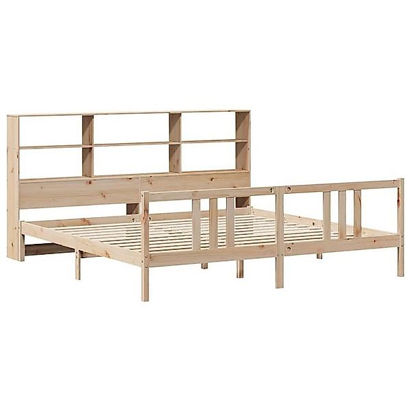 vidaXL Bett Massivholzbett mit Regal ohne Matratze 200x200 cm Kiefernholz günstig online kaufen