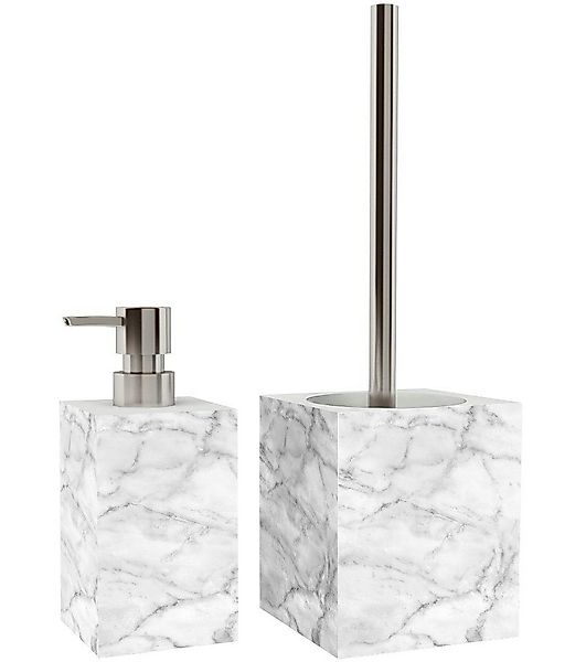 Sanilo Badaccessoire-Set Marmor, WC-Bürste und Seifenspender, 2 tlg., 2-tlg günstig online kaufen