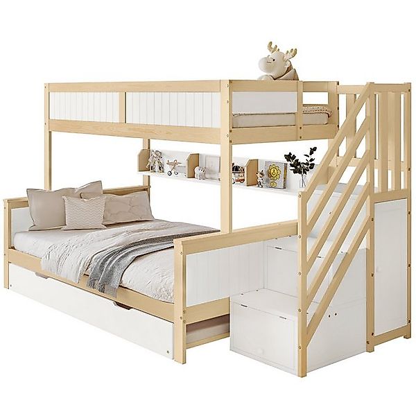 Rutaqian Etagenbett Kinderbett, Kinderbettgestell, Doppelbett, mit Rollbett günstig online kaufen