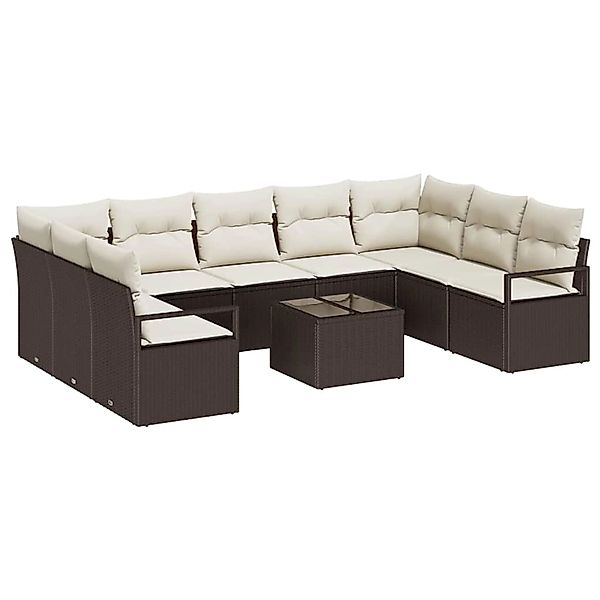 vidaXL 9-Teiliges Garten-Sofaset mit Kissen Grau Poly Rattan 3346548 günstig online kaufen