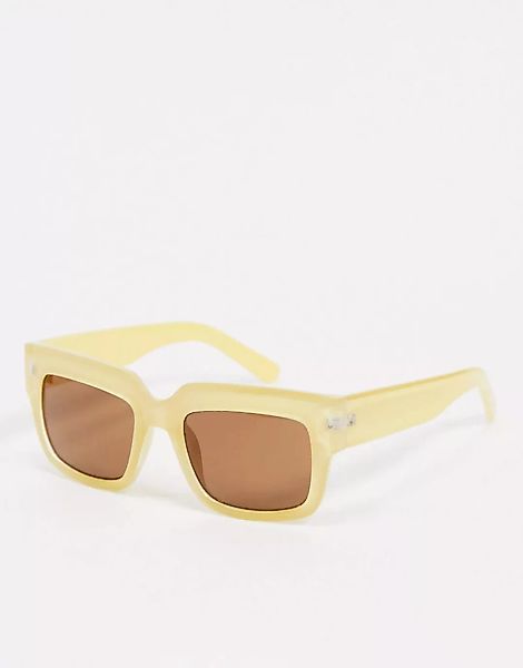 AJ Morgan – Eckige Oversized-Sonnenbrille in gebrochenem Weiß günstig online kaufen