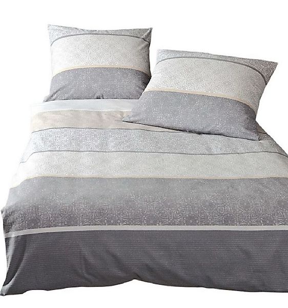 Janine Bettwäsche Bettbezug 135x200 80x80 biber gestreift warm sale bieber günstig online kaufen