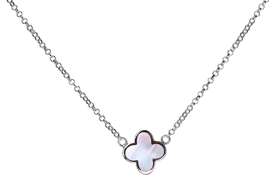 SILBERMOOS Statementkette Feine Kleeblatt-Kette mit Perlmutt, günstig online kaufen
