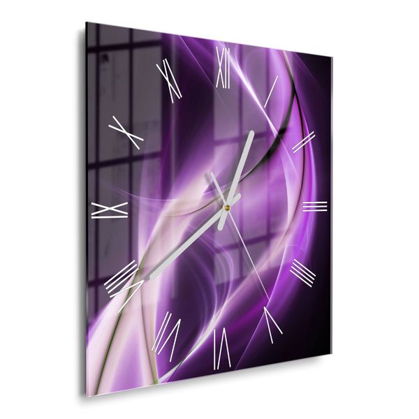 DEQORI Wanduhr 'Ultraviolettes Lichtspiel' (Glas Glasuhr günstig online kaufen