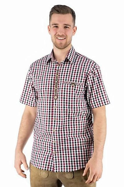 OS-Trachten Trachtenhemd Epomo Herren Kurzarmhemd mit Liegekragen günstig online kaufen