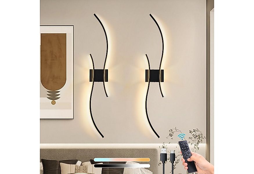 MUPOO Spiegelleuchte LED Wandleuchte Innen Dimmbar,Moderne Schwarz Wandleuc günstig online kaufen