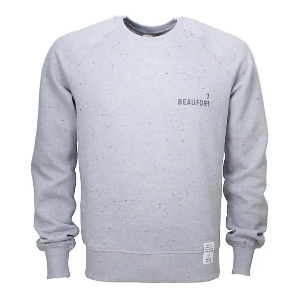 7 Beaufort/ Sweatshirt, Grau Meliert, Schwarzer Print, Biobaumwolle günstig online kaufen
