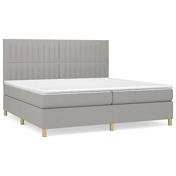 vidaXL Boxspringbett mit Matratze Hellgrau 200x200 cm Stoff 3142521 günstig online kaufen