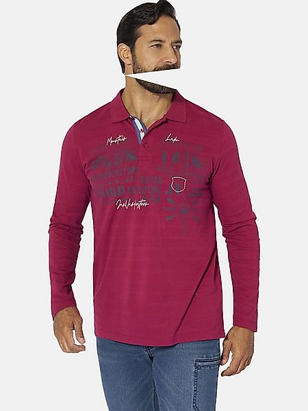 Jan Vanderstorm Langarm-Poloshirt MAKSE mit nordischem Print günstig online kaufen