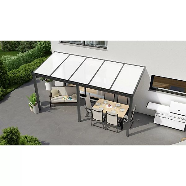 Terrassenüberdachung Professional 500 cm x 200 cm Anthrazit Struktur PC Opa günstig online kaufen