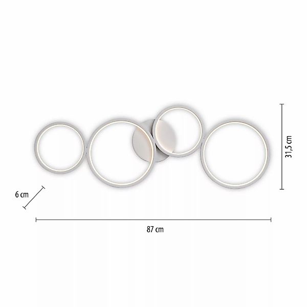 Paul Neuhaus LED-Deckenlampe Kiringe, weiß, Metall, dimmbar günstig online kaufen