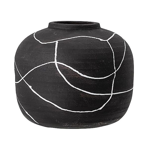 Bloomingville Dekovase Niza Schwarz, Terrakotta Blumenvase günstig online kaufen