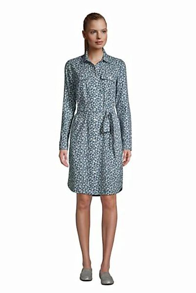 Blusenkleid aus Baumwoll-Flanell, Damen, Größe: 48-50 Normal, Blau, by Land günstig online kaufen