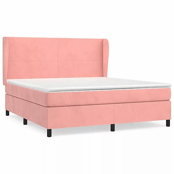 vidaXL Boxspringbett mit Matratze Rosa 180x200 cm Samt1372929 günstig online kaufen