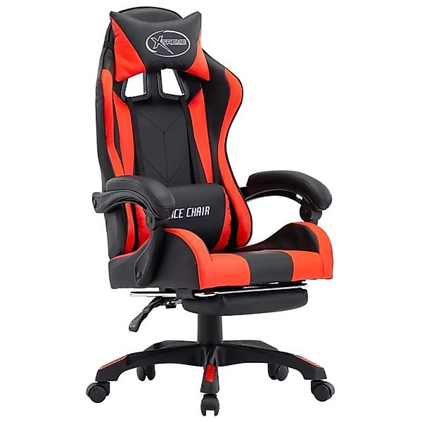vidaXL Gaming-Stuhl mit Fußstütze Rot und Schwarz Kunstleder 287987 günstig online kaufen