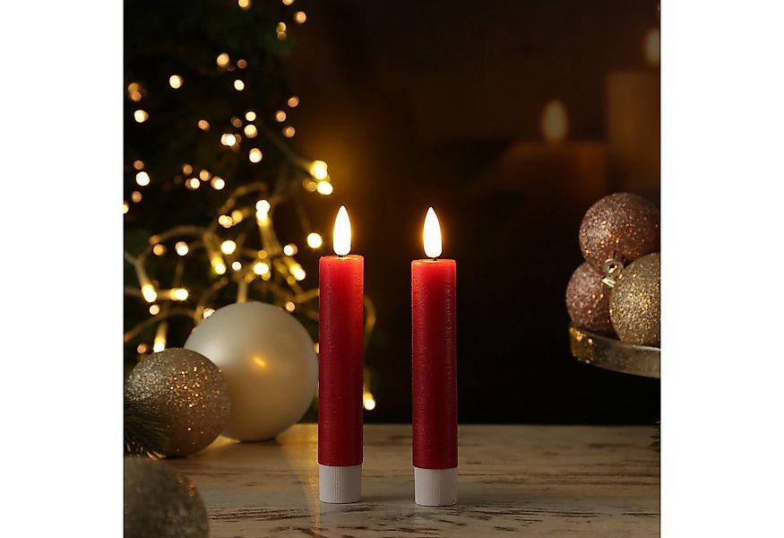 Adilina LED-Kerze LED Stabkerzen Tafelkerzen Dinner Spitzkerzen rustikal 16 günstig online kaufen