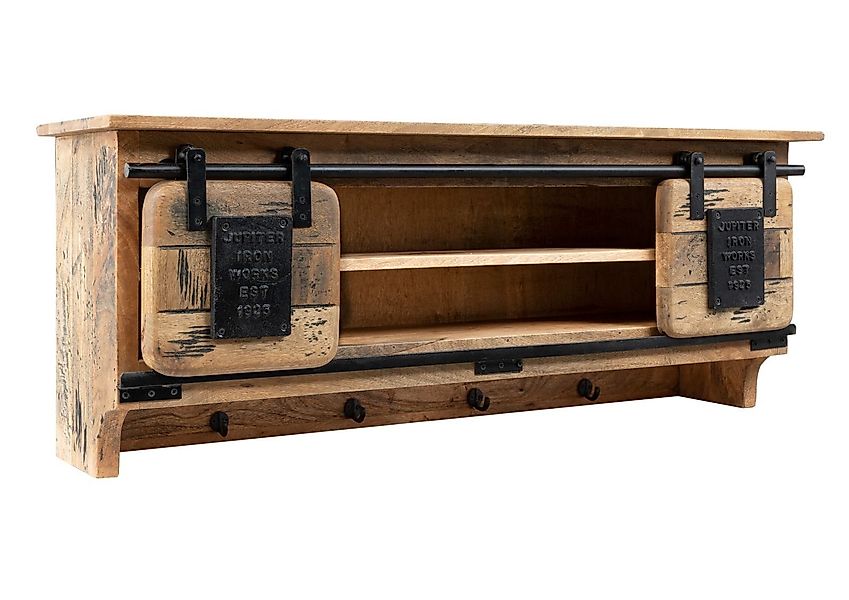 Massivmoebel24 Wandgarderobe (Wandgarderobe Mango 115x30x45 natur günstig online kaufen
