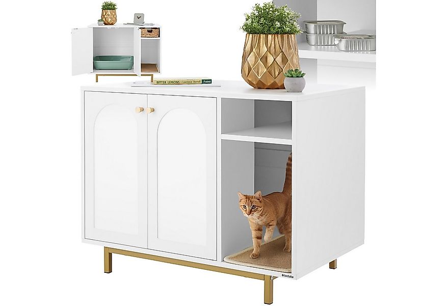 tectake Katzentoilette Katzenschrank Kalea, seitlicher Eingang, inkl. Kratz günstig online kaufen