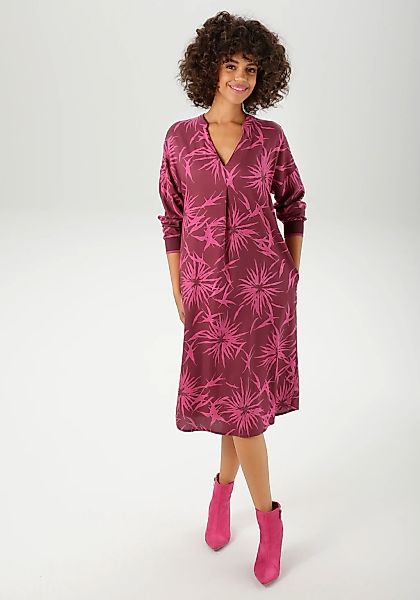 Aniston CASUAL Tunikakleid Eingrifftaschen mit trendfarbigem, grafischen Bl günstig online kaufen