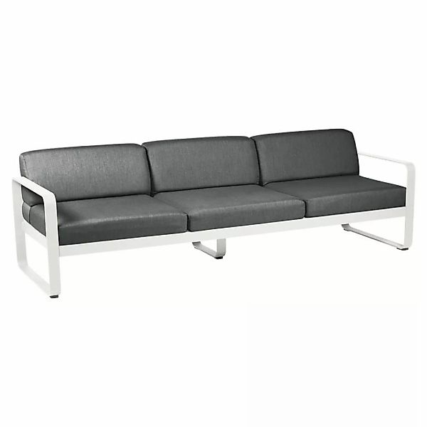Bellevie 3-Sitzer Lounge-Sofa 01 Baumwollweiß A3 Graphitgrau günstig online kaufen