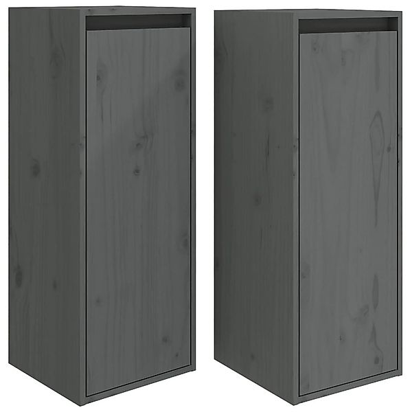 vidaXL Regal Wandschränke 2 Stk. Grau günstig online kaufen